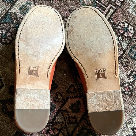Frye Orange leather penny loafers. Size 7 1/2. Like new condition. - Picture 7 of 8